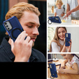 Etui do Samsung Galaxy A15 5G, Kickstand Ring, niebieskie + szkło 9H