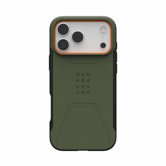 Etui Urban Armor Gear do iPhone 17 Pro Max, Civilian MagSafe, Olive / Orange