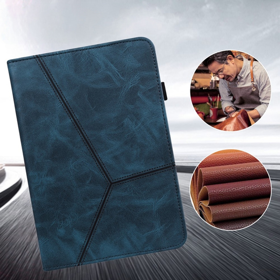 Etui do Samsung Galaxy Tab S10 Lite / S10 FE / S9 FE / S9, Classic, z miejscem na rysik, niebieskie
