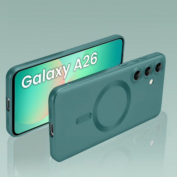 Etui do Samsung Galaxy A26 5G, ColorMag, do MagSafe, zielone + Szkło hartowane 9H