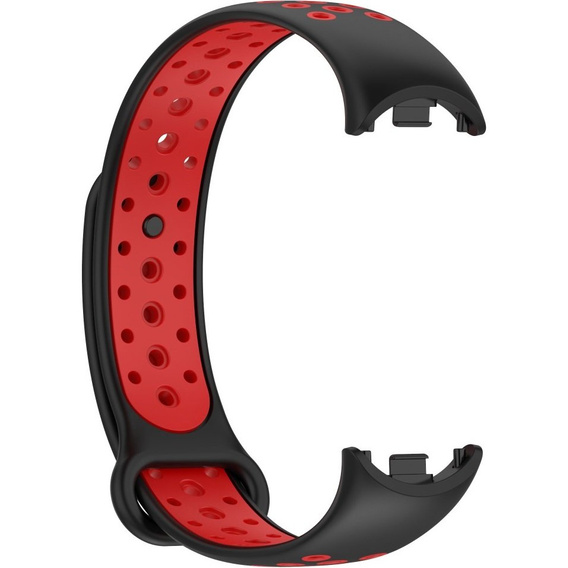 Pasek Silikonowy do Xiaomi Smart Band 10 / 9 / 8, Czarny / Czerwony