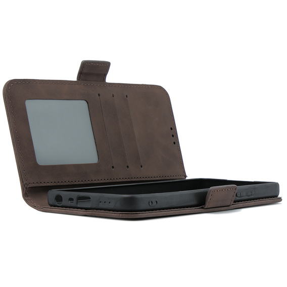 Etui z klapką do Oppo A58 4G, Card Slot, brązowe