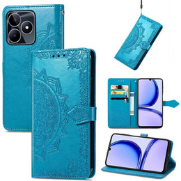 Etui z klapką do Realme Note 50, Mandala, niebieskie