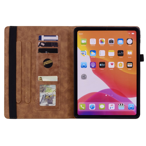 Etui z klapką do Lenovo Tab M11, flower, brązowe