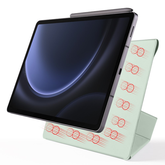 Magnetyczne etui origami do Samsung Galaxy Tab S10 Lite / S10 FE / S9 FE / S9 – jasnozielone