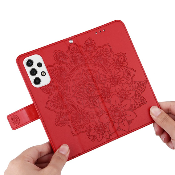 Etui z klapką do Samsung Galaxy A53 5G, Mandala Flower, czerwone