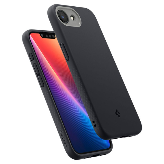Etui Spigen do iPhone 16E, Nano Pop MagSafe, czarne + Szkło Hartowane 9H