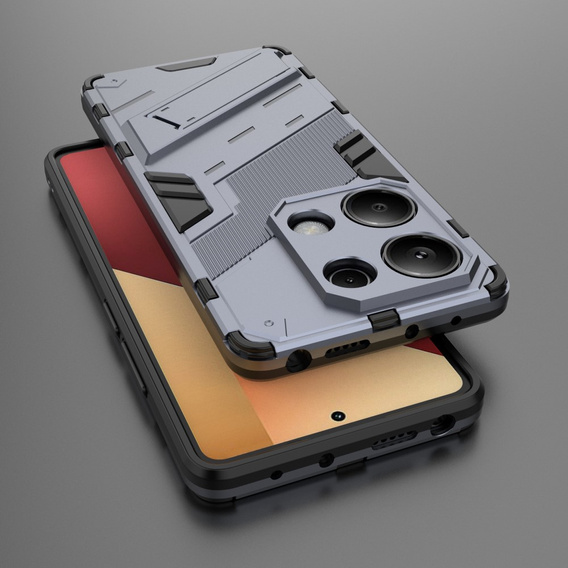 Etui do Xiaomi Redmi Note 13 Pro 4G / Xiaomi Redmi Note 14S / Xiaomi Poco M6 Pro 4G, Military kickstand, granatowe