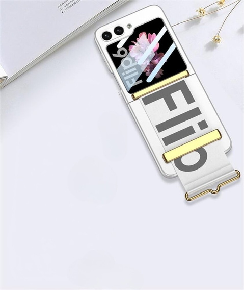 Etui do Samsung Galaxy Z Flip7 FE / Z Flip6, Strap Cover, srebrne