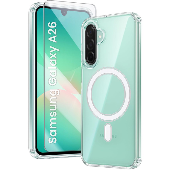 Etui do Samsung Galaxy A26, Dropproof MagSafe, przezroczyste + Szkło hartowane 9H