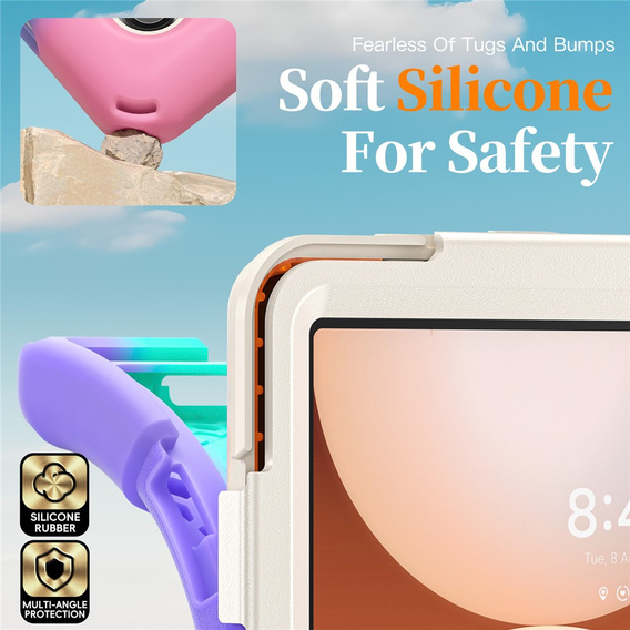 Pancerne etui do Samsung Galaxy Tab A11+, z podstawką i paskiem na ramię – wielokolorowe