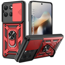 Etui pancerne do Motorola Moto G56 5G, CamShield Slide, czerwone