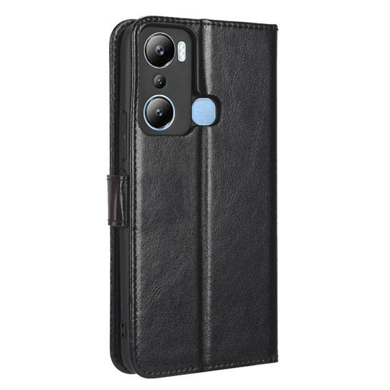 Etui z klapką do Infinix Hot 20i, Crazy Horse Wallet, czarne