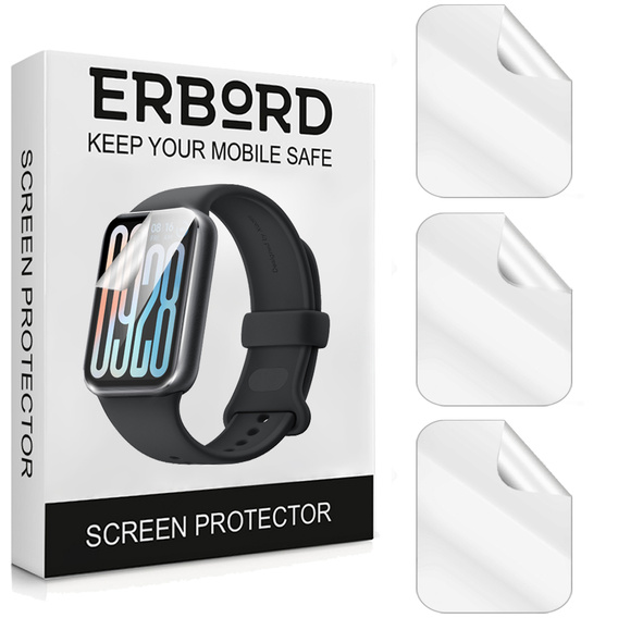 3x Folia Hydrożelowa ERBORD do Xiaomi Smart Band 9 Pro