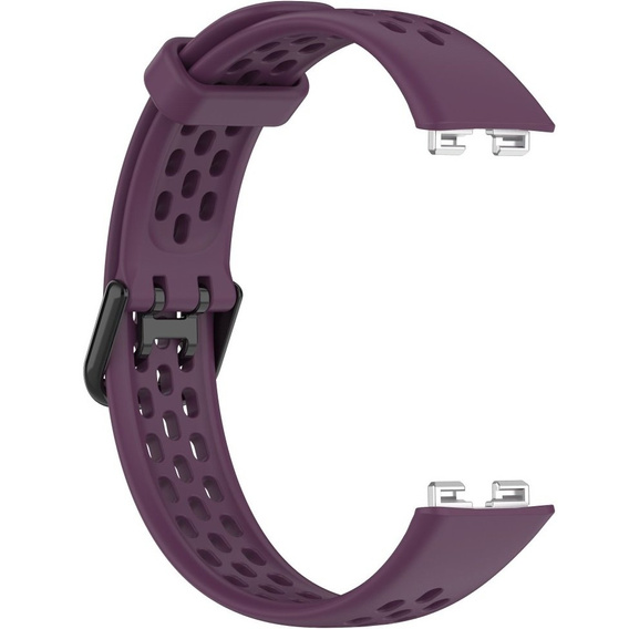 Pasek Silikonowy do Huawei Band 8 / Huawei Band 9 / Huawei Band 10, z dziurkami, Fioletowy