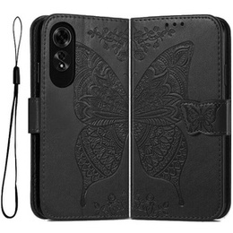 Etui z klapką do Oppo A60, Butterfly, czarne