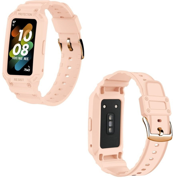 Pasek z Etui do Huawei Band 6 / Huawei Band 7, Różowy