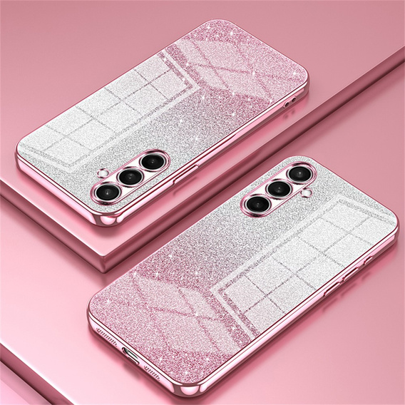 Etui do Samsung Galaxy A57 5G, Glitter Case CamShield, różowe