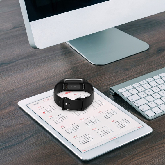 Pasek silikonowy do Fitbit Charge 5, Czarny