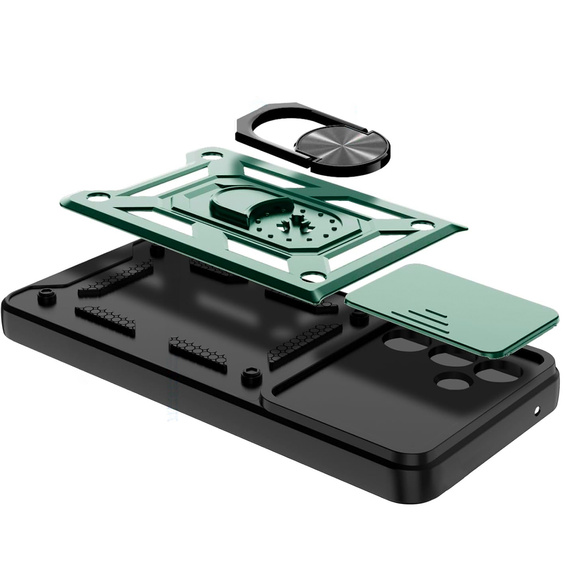 Etui pancerne do Samsung Galaxy A26, CamShield Slide, zielone + Szkło Hartowane 9H
