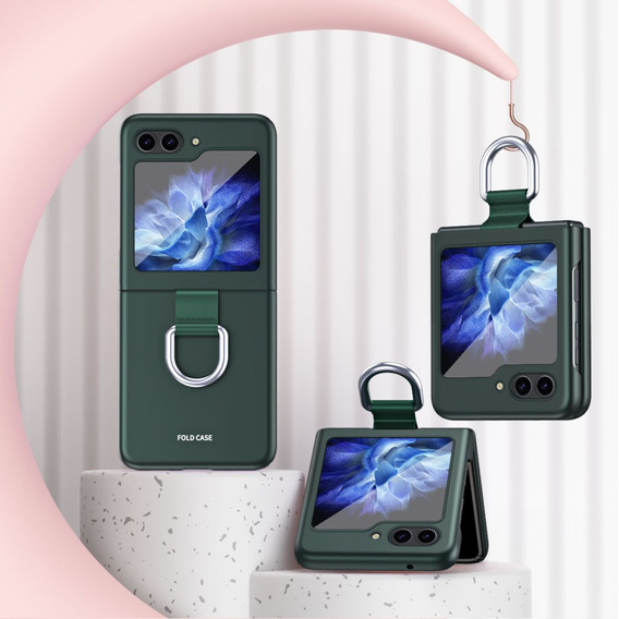 Etui Ring Holder do Samsung Galaxy Z Flip5 5G, zielone