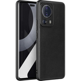 Etui skórzane do Xiaomi 13 Lite, Obudowa leather hybrid, Carbon Case, Czarne