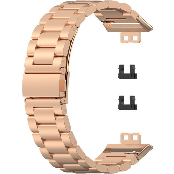 Bransoleta pasek Stainless do Huawei Watch Fit - Różowe złoto