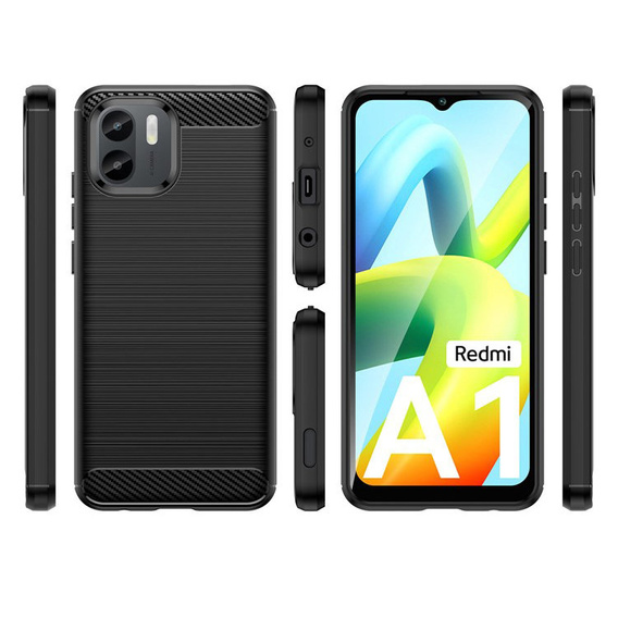 Etui do Xiaomi Redmi A1 4G / A2 4G, Karbon, czarne