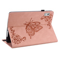 Etui do Lenovo Tab M9, Wallet Pen Slot, butterflies, różowe