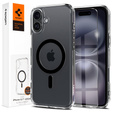 Etui z MagSafe Spigen do iPhone 16, Ultra Hybrid, przezroczyste / czarne + Szkło Hartowane 9H