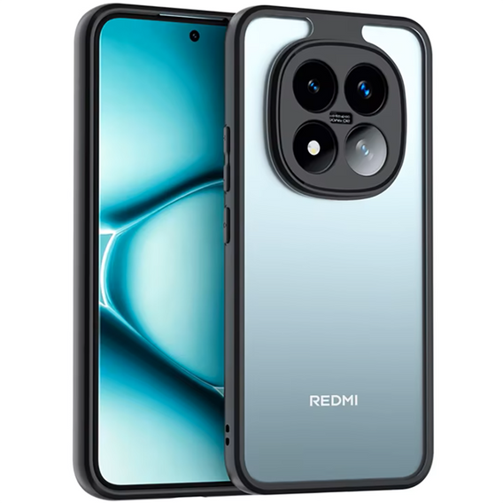 Etui do Xiaomi Redmi Note 15 Pro 5G, Fusion Hybrid, przezroczyste z czarną ramką
