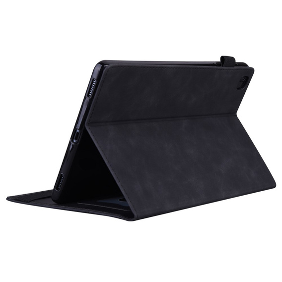 Etui do Lenovo Tab K11 Plus – czarne, skórzane, z kieszenią na kartę i funkcją wielopozycyjnej podstawki