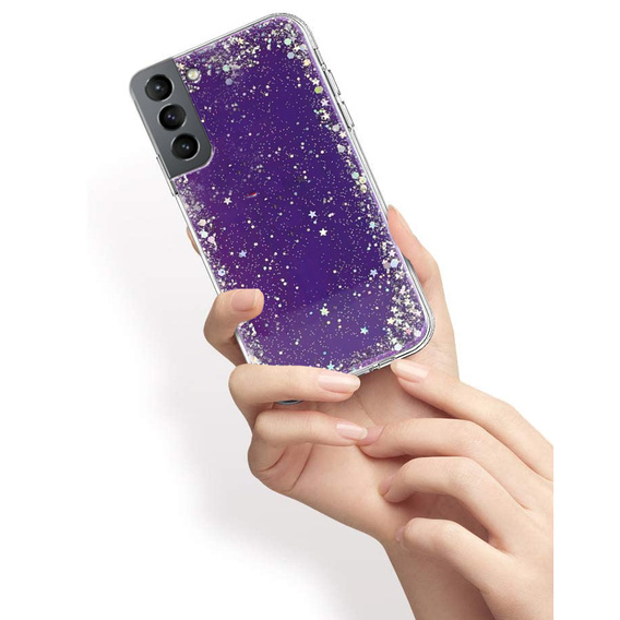 Etui do Samsung Galaxy S21, Glittery, fioletowe