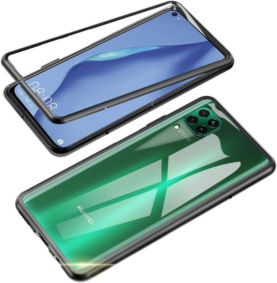 Etui do do Huawei P40 Lite, Magnetic back glass Case, Czarne