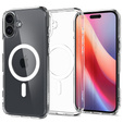 Etui z MagSafe Spigen do iPhone 16, Ultra Hybrid, przezroczyste / białe + Szkło Hartowane 9H