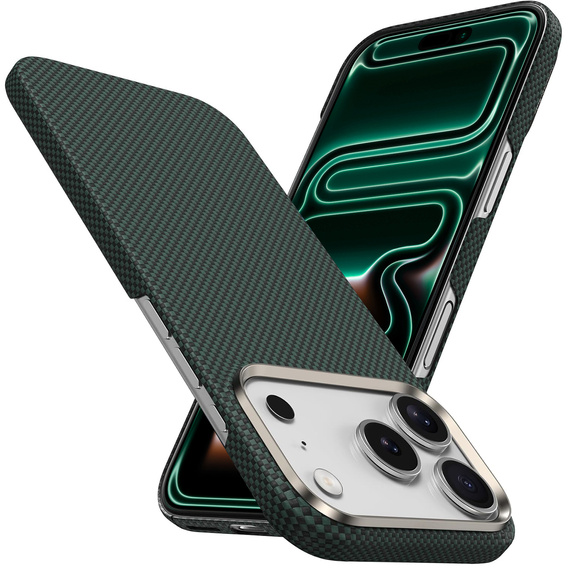 Etui BENKS Kevlar do iPhone 17 Pro, Magnetic Armor Tint 1000D 0069, do MagSafe, aktywny przycisk – zielone