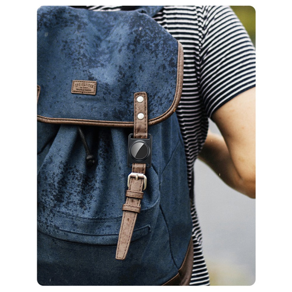 Etui do Apple AirTag 2 / 1, aluminiowe, z karabińczykiem, czarne