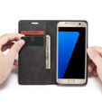 Etui CASEME do Samsung Galaxy S7 Edge, Leather Wallet Case, czarne