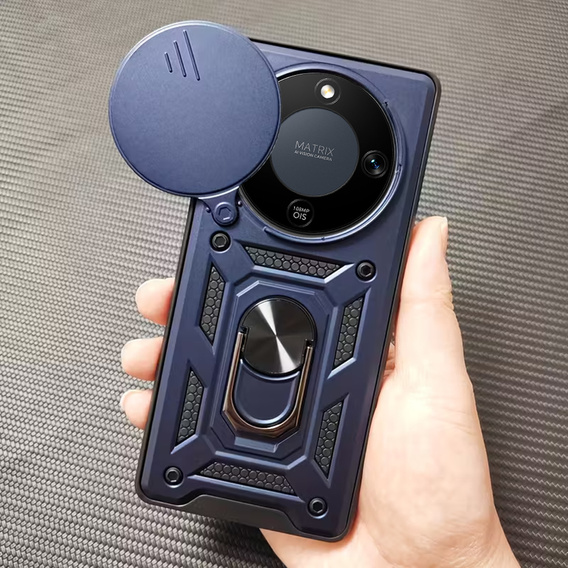 Etui pancerne do Honor Magic 8 Lite, CamShield Slide, niebieskie