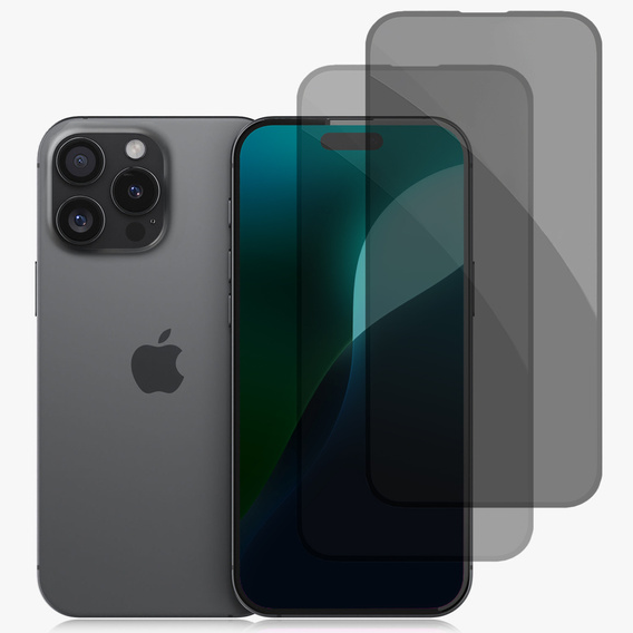 2x Szkło Prywatyzujące do iPhone 17 Pro / 17 / 16 Pro, ERBORD Anti-Spy Hartowane
