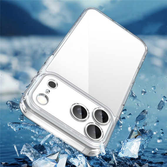 Etui do iPhone 17 Pro Max, silikonowe z twardym tyłem, przezroczyste