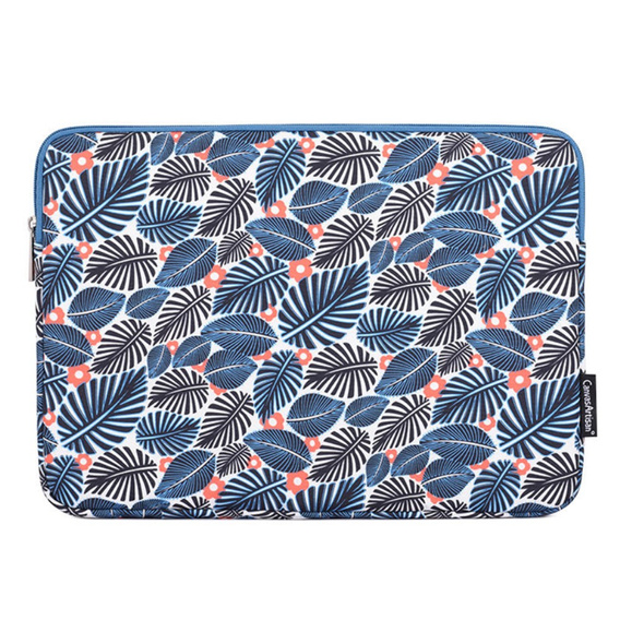 Etui na Laptopa 13" z Motywem Liści – Lekka i Stylowa Ochrona - Niebieskie