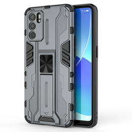 Etui do Oppo Reno6 5G, Military kickstand, szare