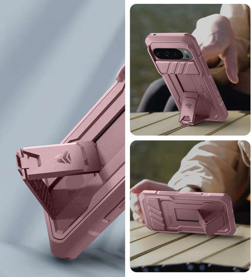 Etui pancerne do Google Pixel 10 / 10 Pro, Dexnor Full Body (Two Frames), różowe
