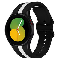 Pasek Silicone Strap Sports do Samsung Galaxy Watch 4/5/6 40/42/43/44/45/46/47mm, Czarny / Biały