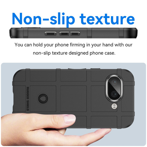 Etui do Google Pixel 9a – z teksturą kratki, czarne