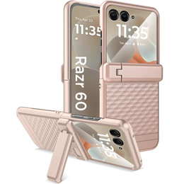 Etui do Motorola Razr 60 Ultra, PC Kickstand Case, ze szkłem, złote