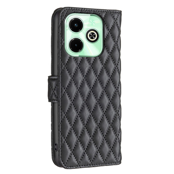 Etui z klapką do Infinix Hot 40i, Wallet, BINFEN COLOR, czarne
