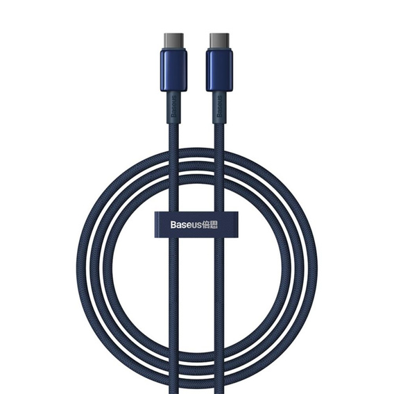 Baseus Tungsten Gold – kabel USB‑C 100 W USB PD, 1 m - niebieski