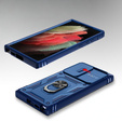 Etui pancerne do Samsung Galaxy S24 Ultra, CamShield Slide, niebieskie